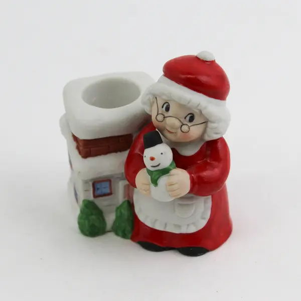 Vintage Santa & Mrs. Claus Taper Candle Holders