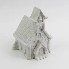 Vintage 1989 White Enesco Music Box Ceramic Church Plays 'O Holy Night' Works