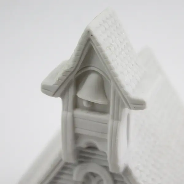 Vintage 1989 White Enesco Music Box Ceramic Church Plays 'O Holy Night' Works