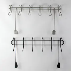 Lot Of 2 Unbranded Black & Silver Over the Door Metal Hanging Rack Organizer
