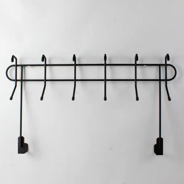 Lot Of 2 Unbranded Black & Silver Over the Door Metal Hanging Rack Organizer