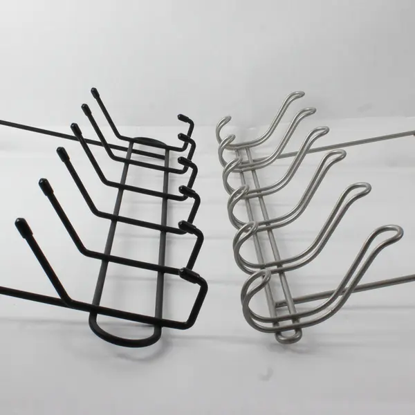 Lot Of 2 Unbranded Black & Silver Over the Door Metal Hanging Rack Organizer