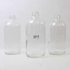 Lot of 3 Clear Glass Boston Round Bottles 7in Collectible