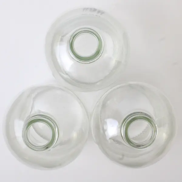 Lot of 3 Clear Glass Boston Round Bottles 7in Collectible