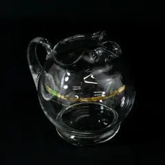 Vintage Macbeth Evans Hand Blown Ball Pitcher With Double Gold Band