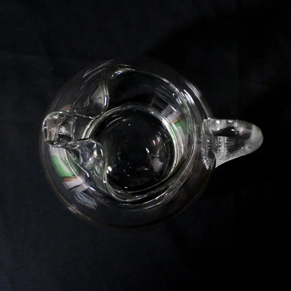 Vintage Macbeth Evans Hand Blown Ball Pitcher With Double Gold Band