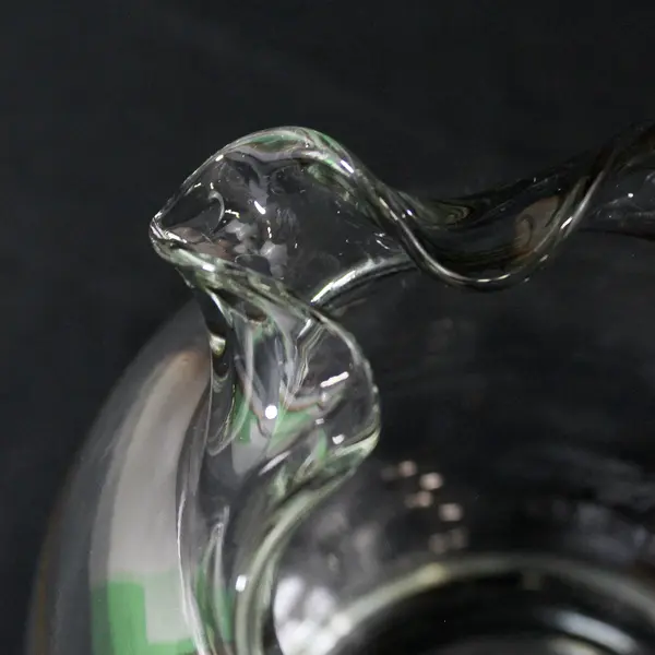 Vintage Macbeth Evans Hand Blown Ball Pitcher With Double Gold Band