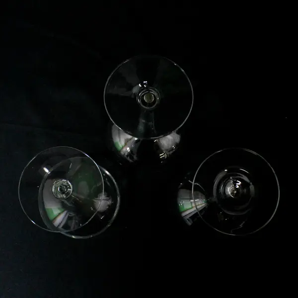 3 Mismatched Crystal  Hollow Stem Champagne Glasses