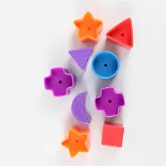 Lot of 9 Assorted Plastic Shaped Toy Blocks Vintage