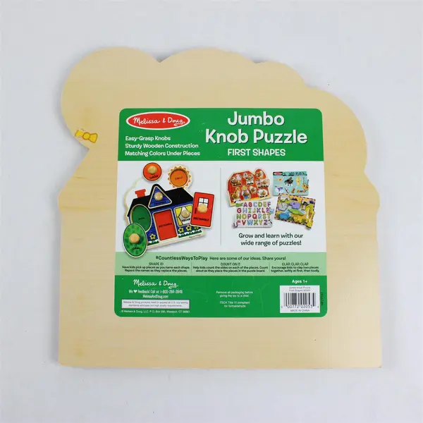 Melissa & Doug Wooden Shapes Puzzle Preschool Toy 11.75 x 11 