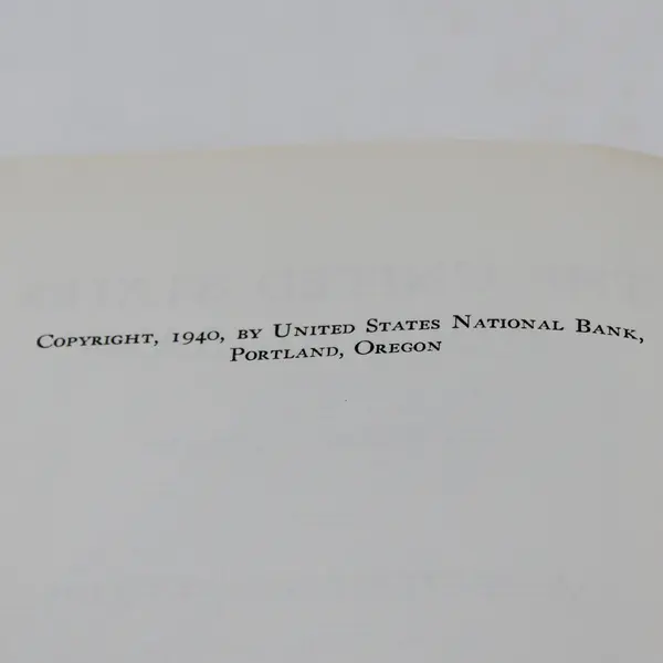 VTG The US National Bank of Portland Oregon Cara Lee McFarland 1940 Hardcover