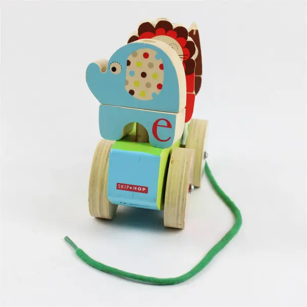 Skip Hop Alphabet Zoo Rock & Stack Wooden Pull Toy
