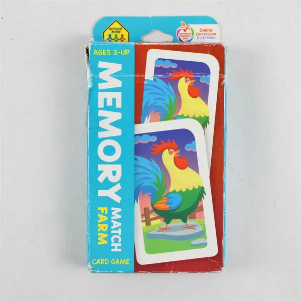 School Zone Memory Match Farm Card Game: 56 Game Cards, Preschool, Kindergarten,
