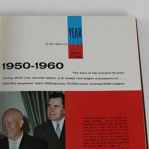 Vintage Historic Decade 1950-1960 Editors of Year News Front 1960 Hardcover