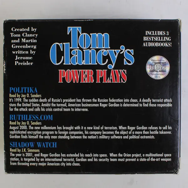 Tom Clancy's Power Plays Ruthless 3 Audio CD Set, Read by Jay O. Sanders, 1998
