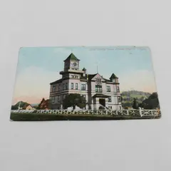 Vintage Coos County Court House Coquille Oregon Color Litho Postcard 
