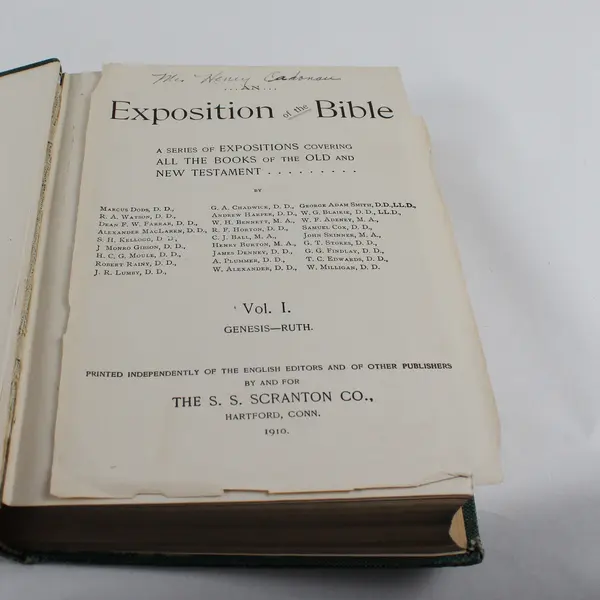 Antique An Exposition of the Bible Volume I Genesis - Ruth 1910 Hardcover