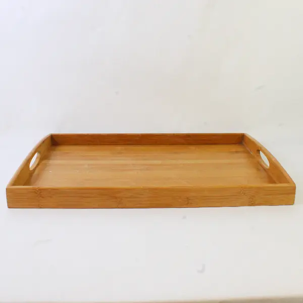 Acacia Wood Serving Tray 17x12.2in w/ Handles Laptop Desk - Used