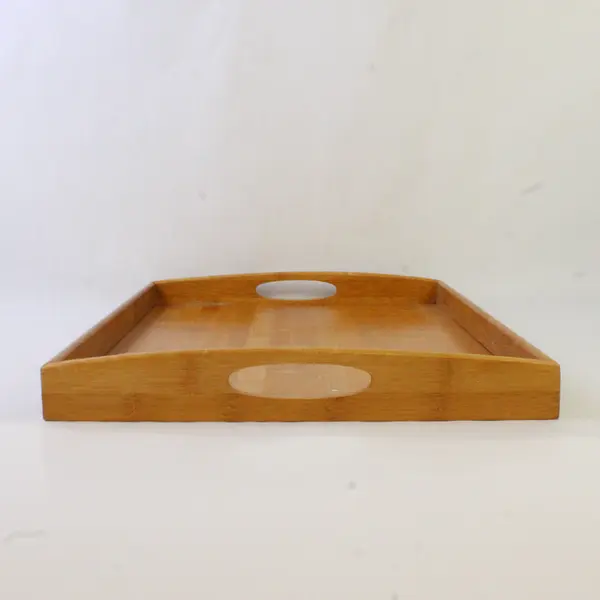 Acacia Wood Serving Tray 17x12.2in w/ Handles Laptop Desk - Used