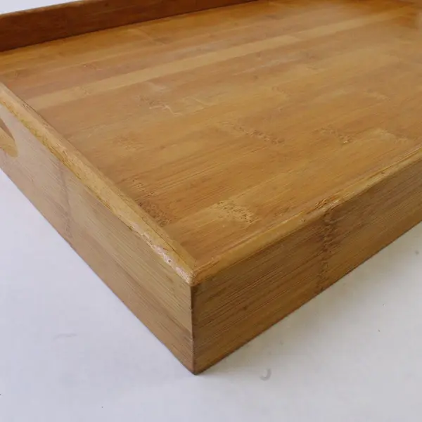 Acacia Wood Serving Tray 17x12.2in w/ Handles Laptop Desk - Used