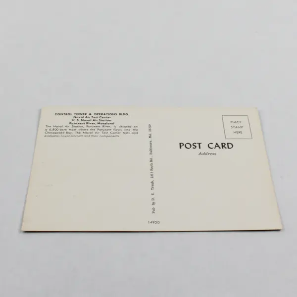 Control Tower Naval Air Station Test Center Patuxent River Maryland Postcard