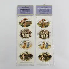 Lot Of 2 Vtg Twelve Different Kate Greenaway Decorative Pressure Sensitive Seals