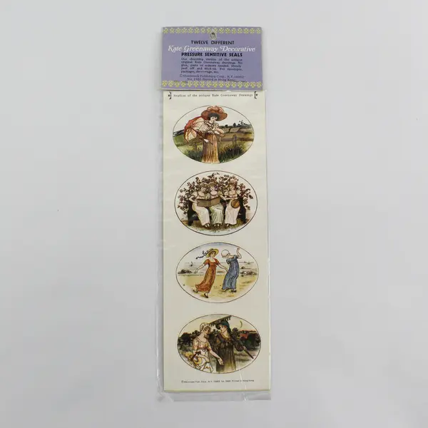 Lot Of 2 Vtg Twelve Different Kate Greenaway Decorative Pressure Sensitive Seals