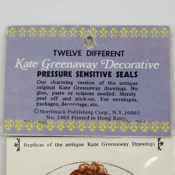 Lot Of 2 Vtg Twelve Different Kate Greenaway Decorative Pressure Sensitive Seals