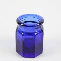 Vintage Cobalt Blue Glass Jar - Collectible Small Decorative Bottle