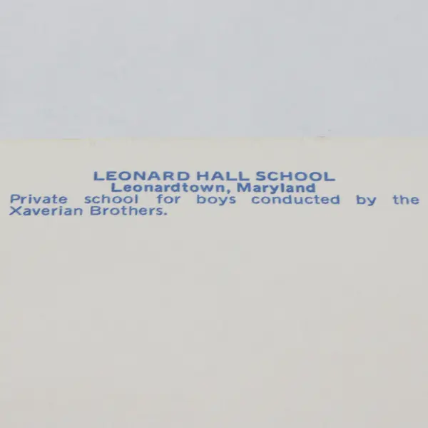 Vintage Leonard Hall School Leonardtown Maryland Postcard Xaverian Brothers