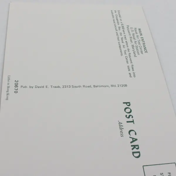 Main Entrance US Naval Air Test Center Patuxent River Maryland Color Postcard