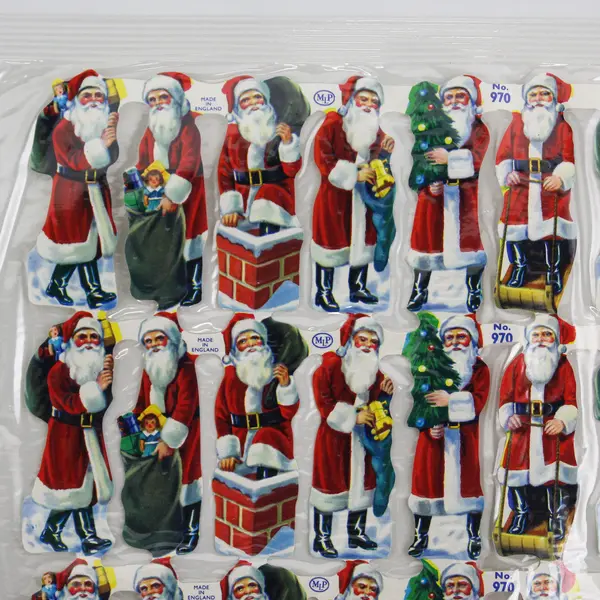 Lot Of 6 Vtg England Diecut Scraps MLP No 970 Santa Old St. Nicholas Sheet Paper