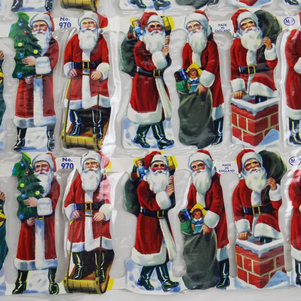 Lot Of 6 Vtg England Diecut Scraps MLP No 970 Santa Old St. Nicholas Sheet Paper