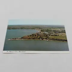 Vintage St Mary's City Maryland College Campus Aerial View Color Postcard