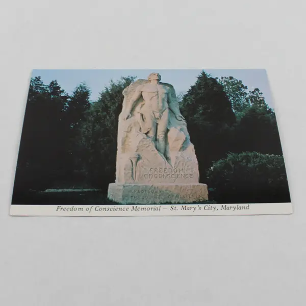 Freedom Of Conscience Memorial St Mary's College Of Maryland Color Postcard