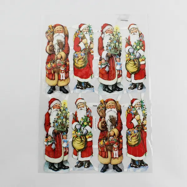 Lot Of 5 Vtg German Diecut Scraps EF No 7084 Santa Old St. Nicholas Sheet Paper