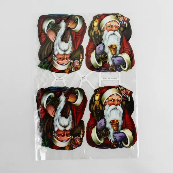Lot Of 6 Vtg German Diecut Scraps EF No 7051 Santa Old St. Nicholas Sheet Paper