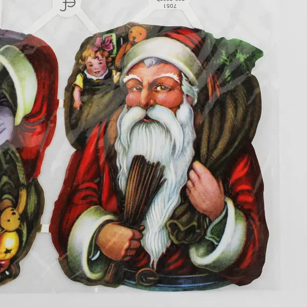 Lot Of 6 Vtg German Diecut Scraps EF No 7051 Santa Old St. Nicholas Sheet Paper