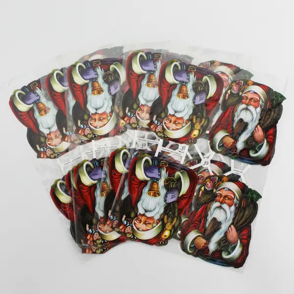 Lot Of 5 Vtg German Diecut Scraps EF No 7051 Santa Old St. Nicholas Sheet Paper