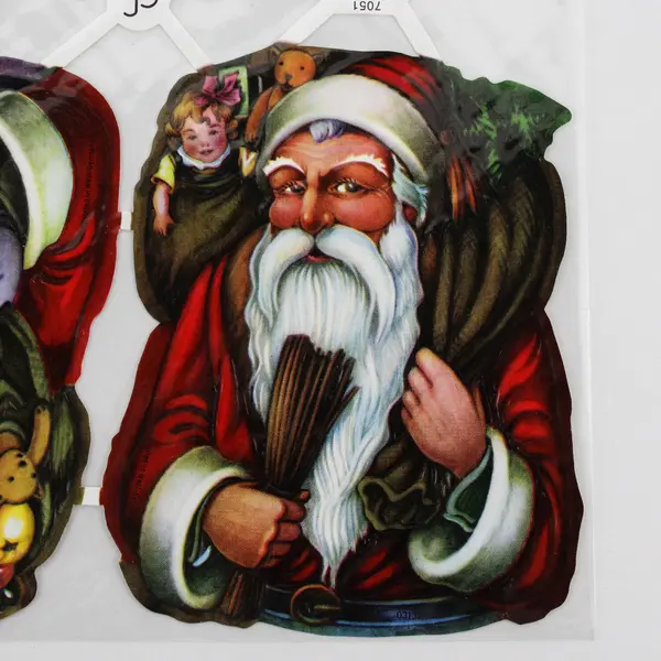 Lot Of 5 Vtg German Diecut Scraps EF No 7051 Santa Old St. Nicholas Sheet Paper