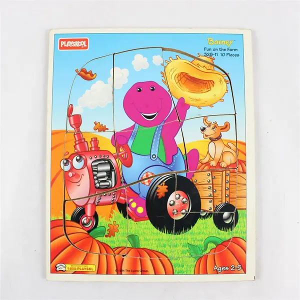 Lot of 3 Vintage Wooden Puzzles 2 Playskool + 1 Handcrafted Animals