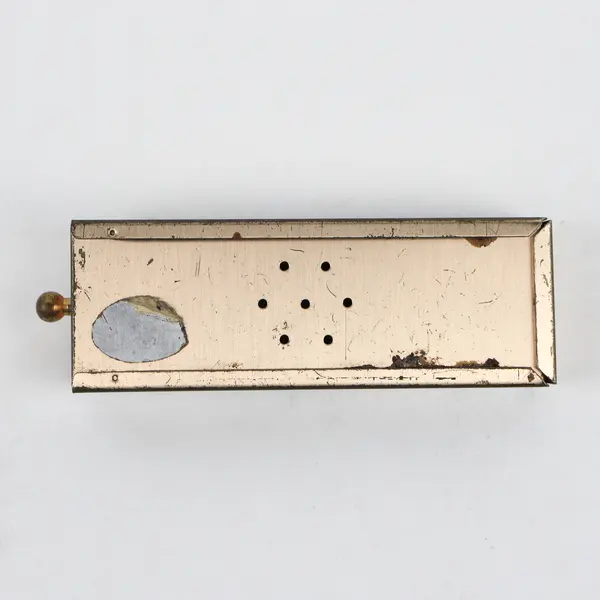 Vintage Brass Travel Toothbrush Sliding Tray Case Gold-Toned