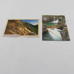 Lot Of 2 Vintage Glacier National Park Montana Waterfall Color Postcards