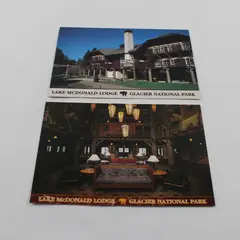 Lot Of 2 Vintage Lake McDonald Lodge Glacier National Park Montana Postcards