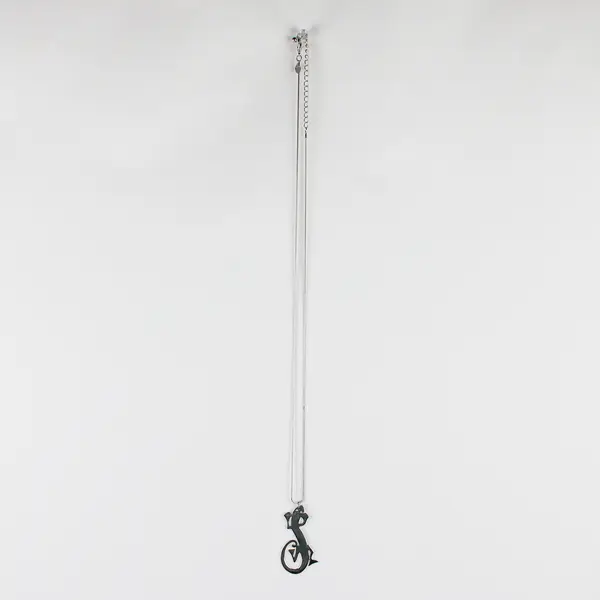 Vtg Chico's Silver-Toned Long Snake Chain with Gecko Pendant Necklace - 18"