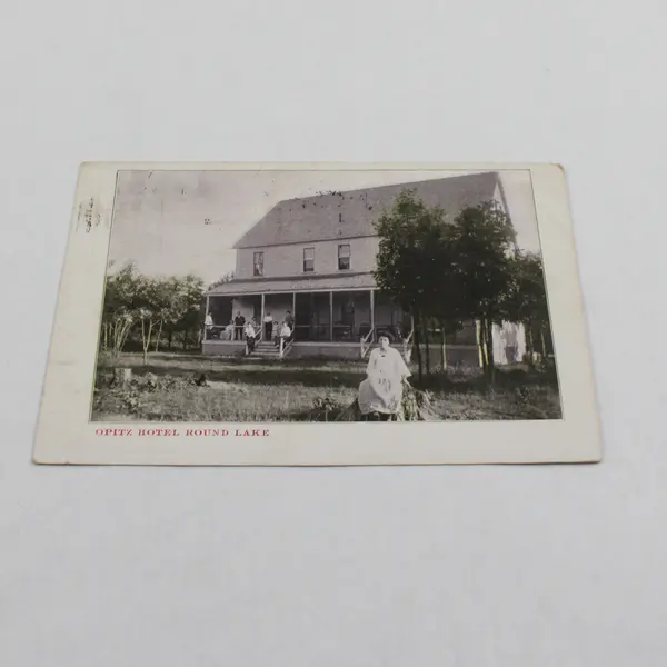 Opitz Hotel Round Lake Michigan Colorized Litho Postcard 1909