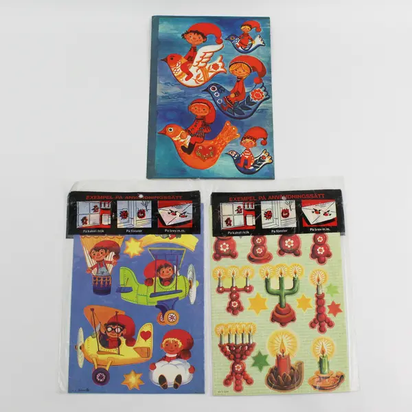 Lot Of 3 Gerhards Assorted Decorative Die-Cut Christmas Figures Self-Adhesive