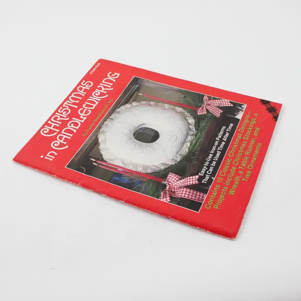 Vintage Christmas in Candlewicking Pattern Booklet from 1982, Plaid #7648 