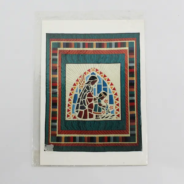 Judy Florence 1986 Guardian Angel 66" x 83" Pieced Appliqued Quilt Greeting Card