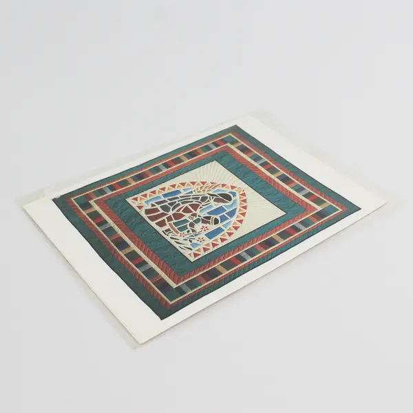 Judy Florence 1986 Guardian Angel 66" x 83" Pieced Appliqued Quilt Greeting Card